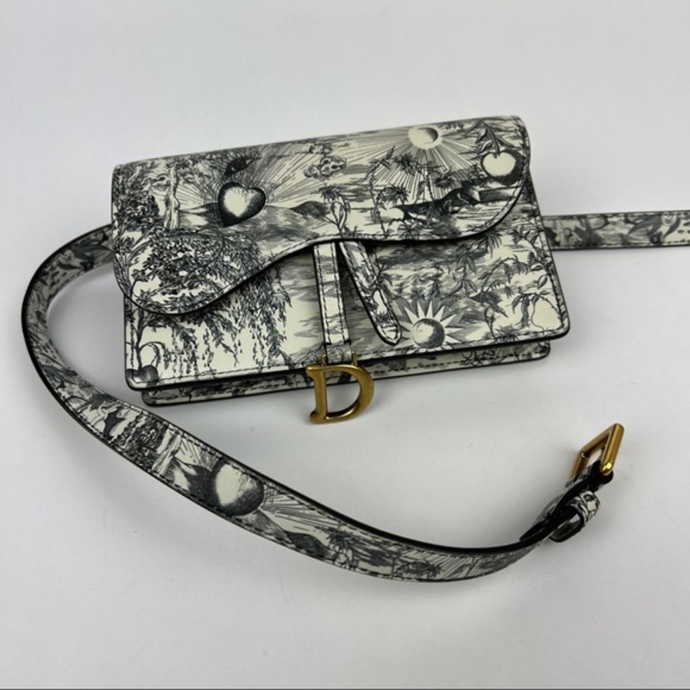 Christian Dior Jardín Print Leather Saddle D Belt Bag - Picture 3 of 13
